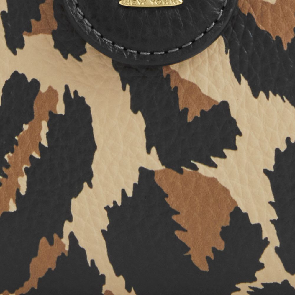 Medium Corner Zip Wallet With Leopard Print