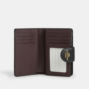 Medium Corner Zip Wallet In Signature Canvas With Floral Print