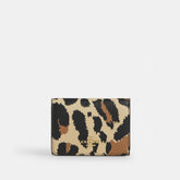 Card Holder Wallet With Leopard Print And Signature Canvas