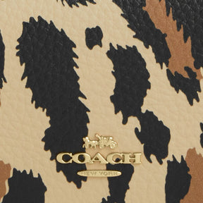 Card Holder Wallet With Leopard Print And Signature Canvas