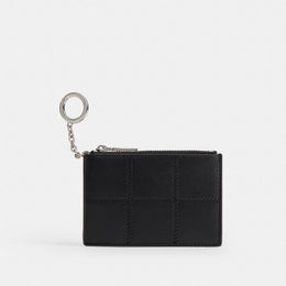 Zip Card Case With Key Ring In Upcrafted Leather