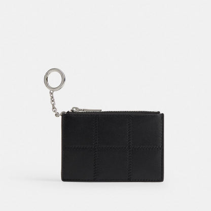 Zip Card Case With Key Ring In Upcrafted Leather