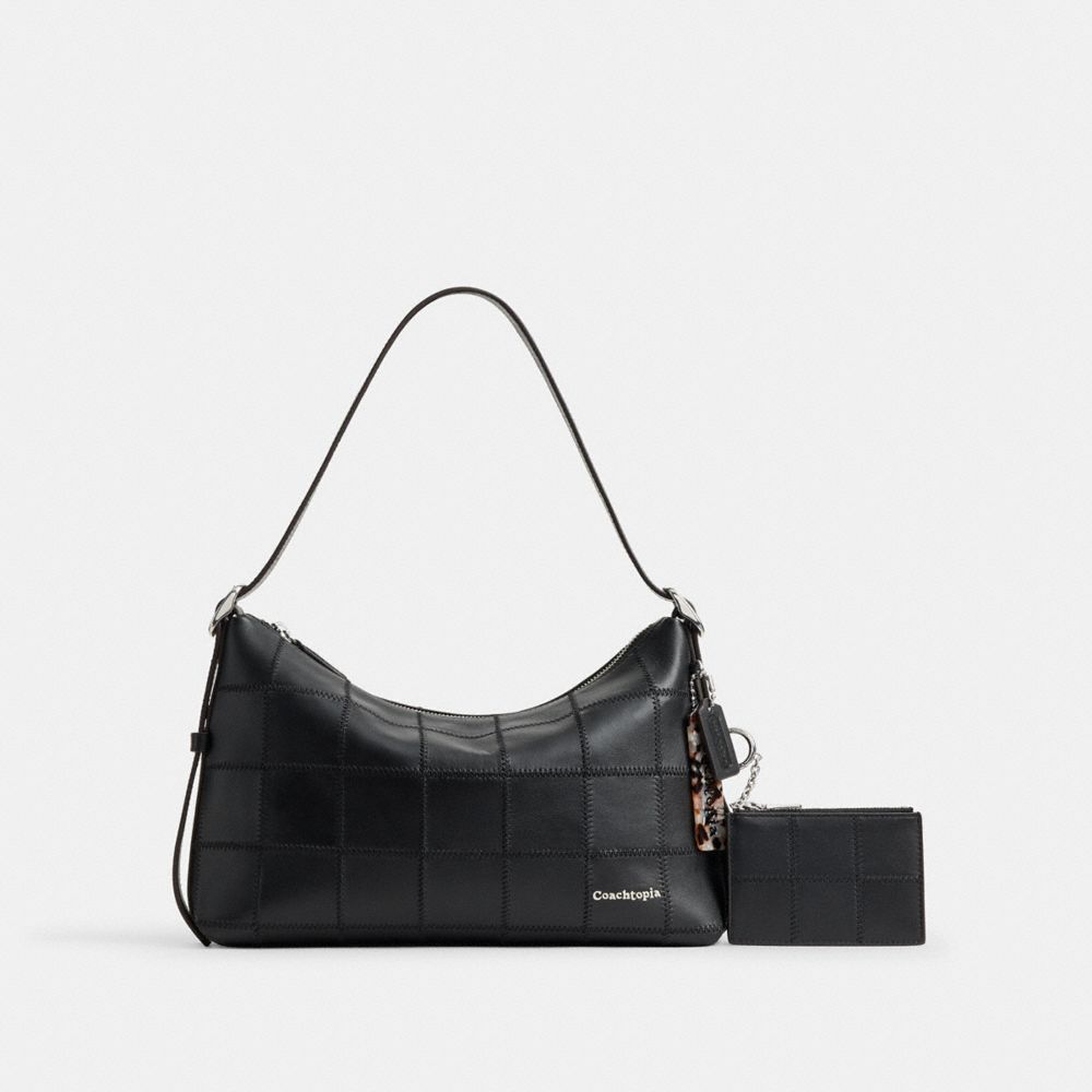 Zip Card Case With Key Ring In Checkerboard Upcrafted Leather