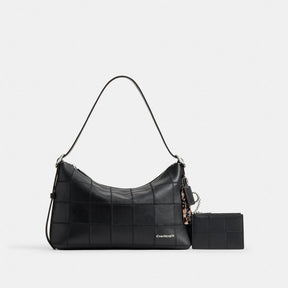 Zip Card Case With Key Ring In Checkerboard Upcrafted Leather