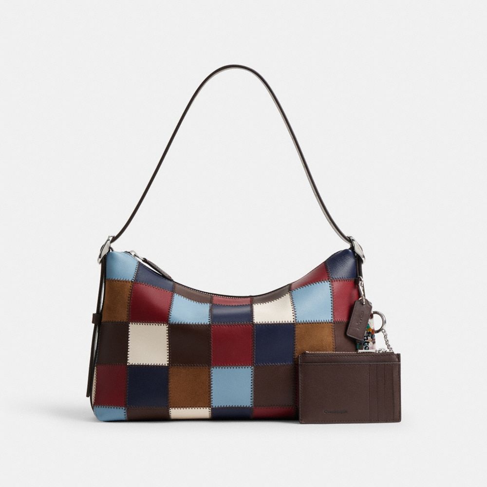 Zip Card Case With Key Ring In Checkerboard Upcrafted Leather