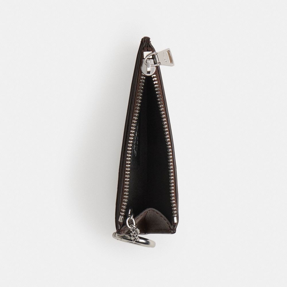 Zip Card Case With Key Ring In Checkerboard Upcrafted Leather