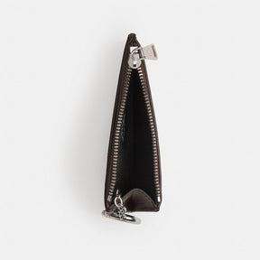 Zip Card Case With Key Ring In Checkerboard Upcrafted Leather