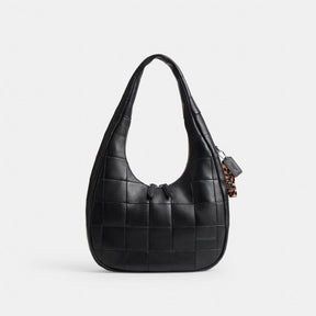 Alter/Ego Crescent Shoulder Bag In Checkerboard Upcrafted Leather