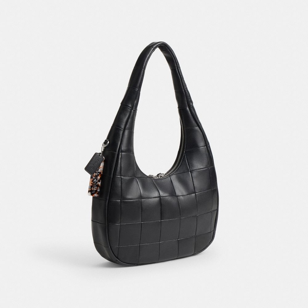 Alter/Ego Crescent Shoulder Bag In Checkerboard Upcrafted Leather