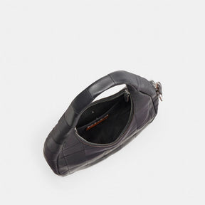 Alter/Ego Crescent Shoulder Bag In Checkerboard Upcrafted Leather