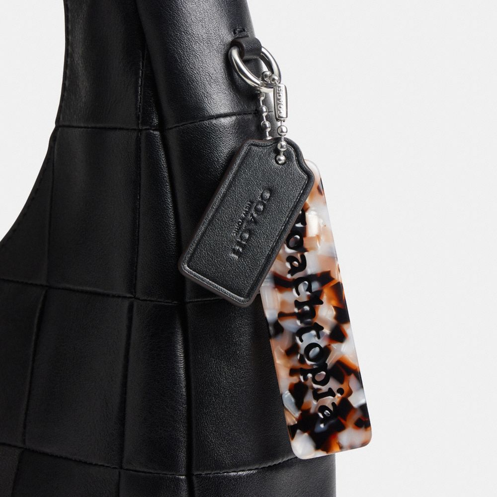 Alter/Ego Crescent Shoulder Bag In Checkerboard Upcrafted Leather