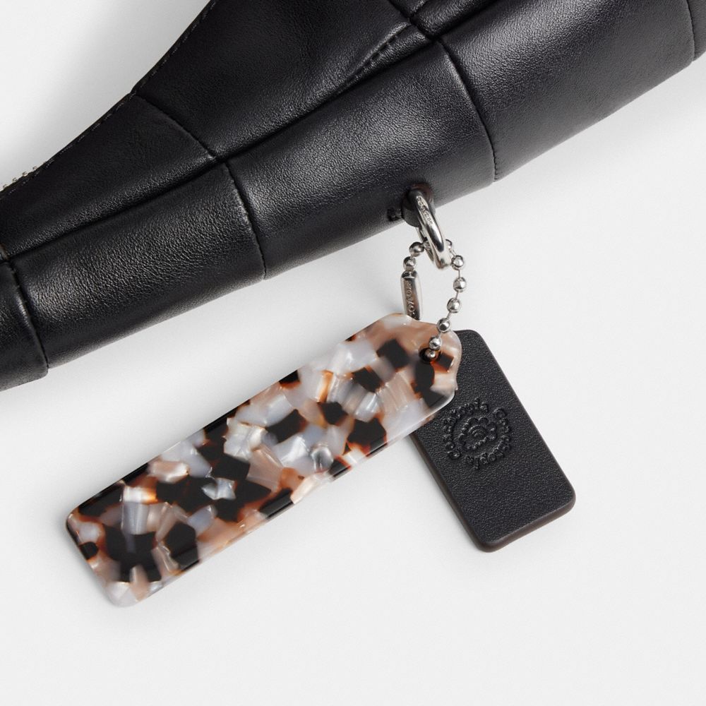 Alter/Ego Crescent Shoulder Bag In Checkerboard Upcrafted Leather