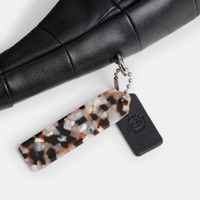 Alter/Ego Crescent Shoulder Bag In Checkerboard Upcrafted Leather