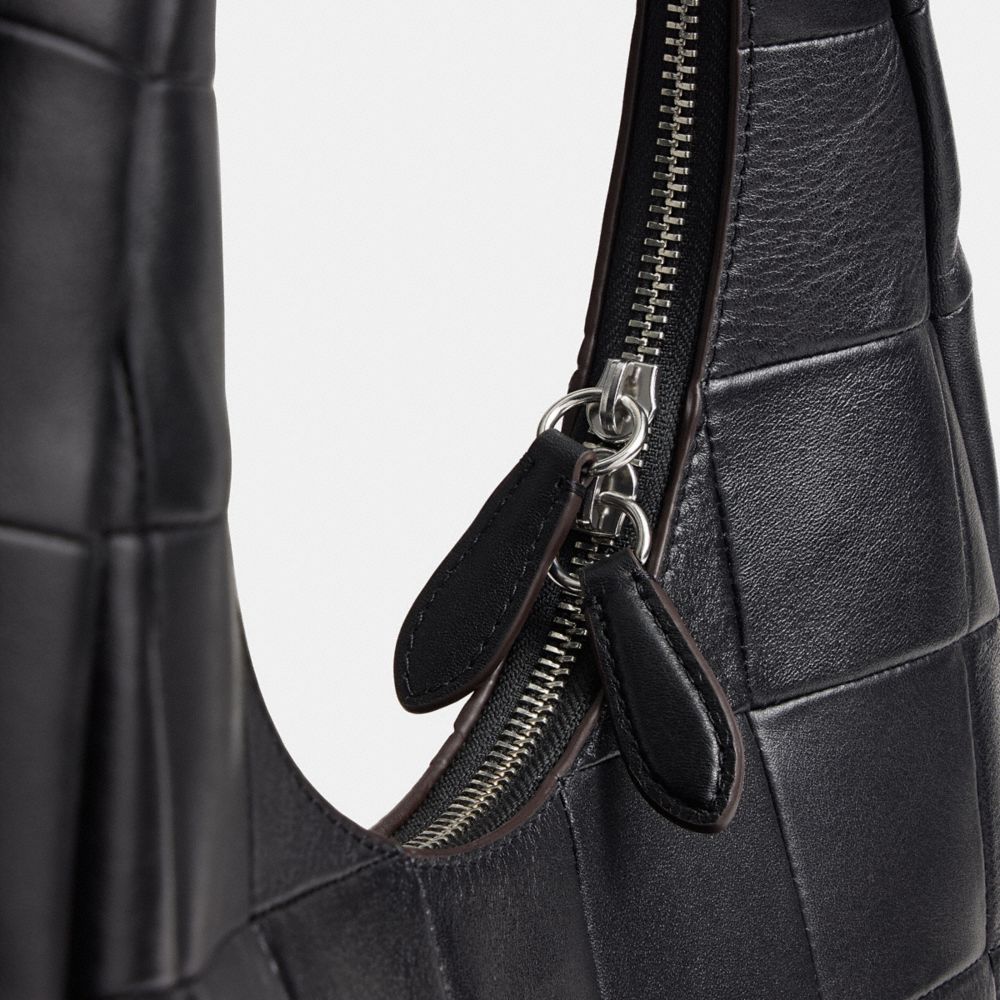 Alter/Ego Crescent Shoulder Bag In Checkerboard Upcrafted Leather
