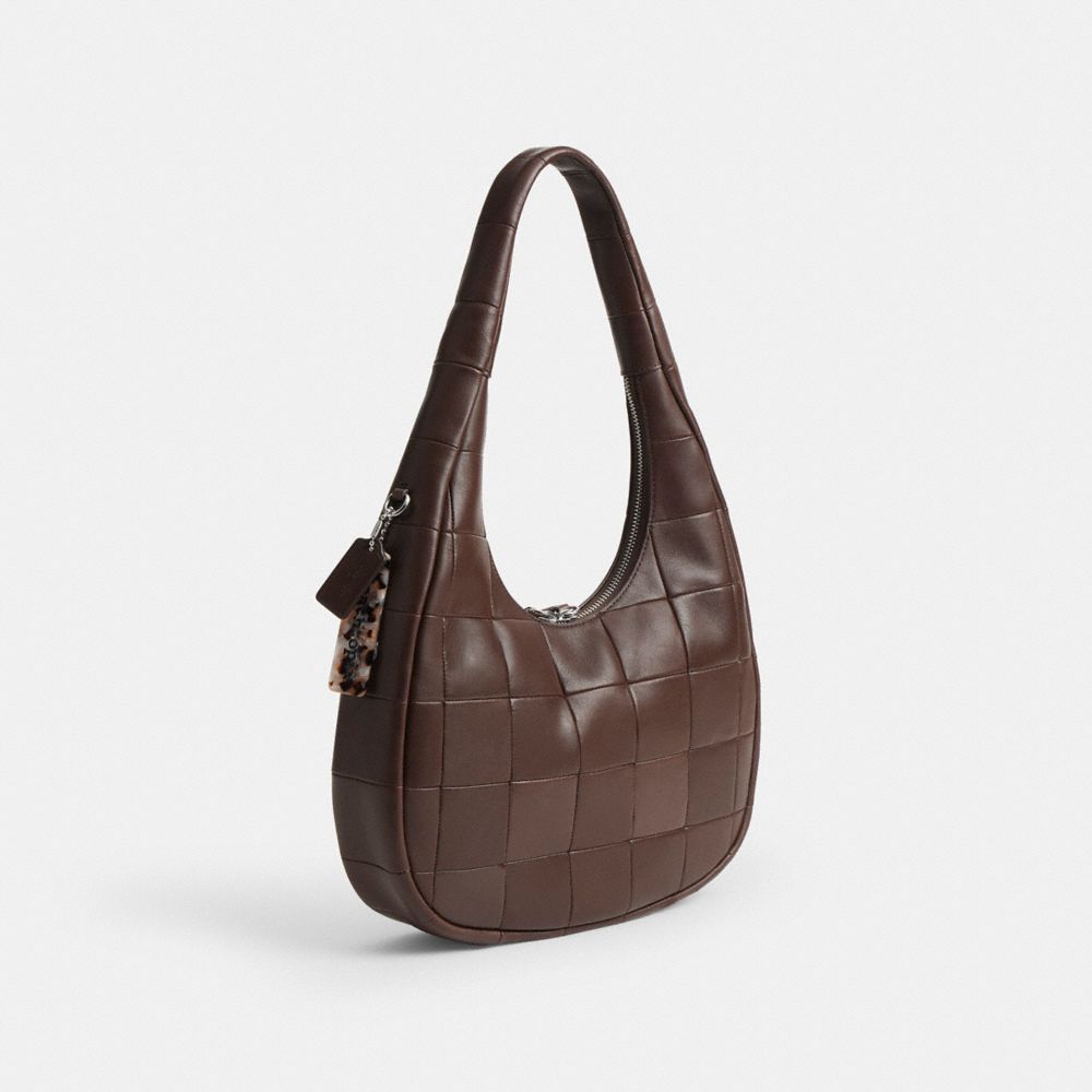 Alter/Ego Crescent Shoulder Bag In Checkerboard Upcrafted Leather