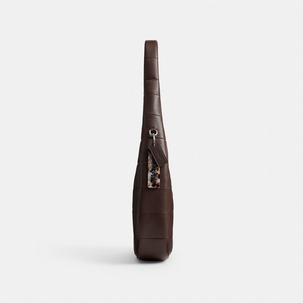 Alter/Ego Crescent Shoulder Bag In Checkerboard Upcrafted Leather