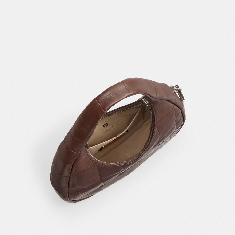 Alter/Ego Crescent Shoulder Bag In Checkerboard Upcrafted Leather