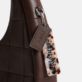 Alter/Ego Crescent Shoulder Bag In Checkerboard Upcrafted Leather