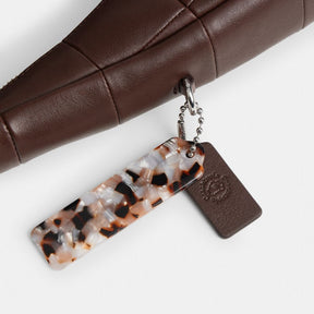 Alter/Ego Crescent Shoulder Bag In Checkerboard Upcrafted Leather