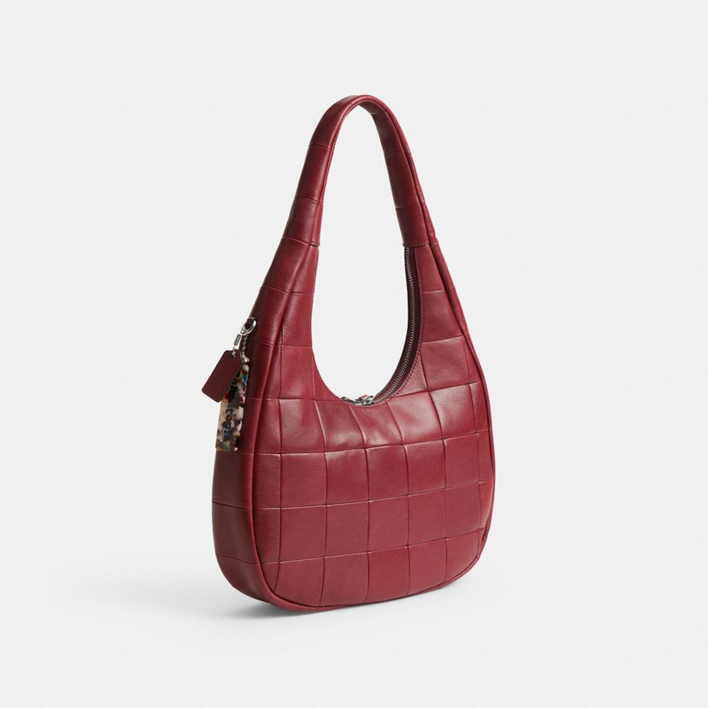 Alter/Ego Crescent Shoulder Bag In Checkerboard Upcrafted Leather