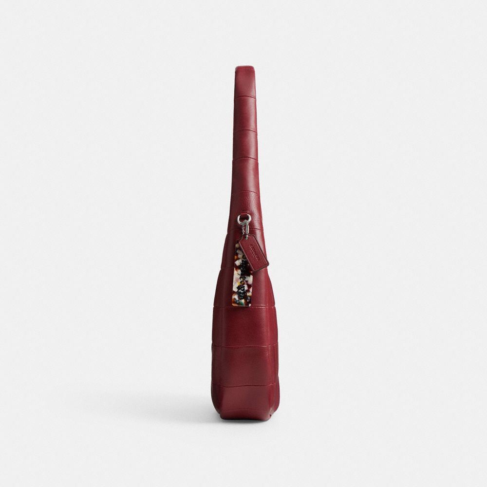 Alter/Ego Crescent Shoulder Bag In Checkerboard Upcrafted Leather