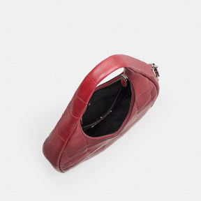 Alter/Ego Crescent Shoulder Bag In Checkerboard Upcrafted Leather