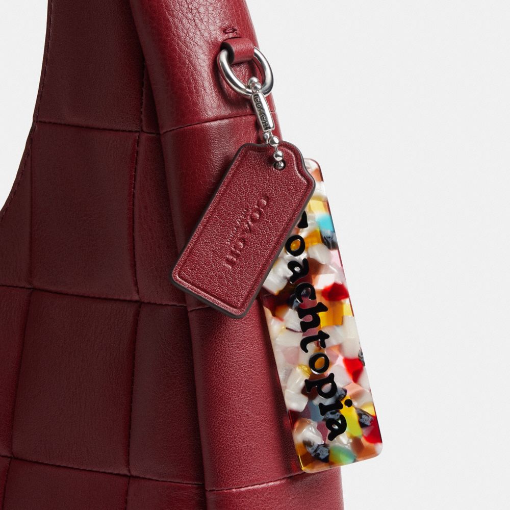 Alter/Ego Crescent Shoulder Bag In Checkerboard Upcrafted Leather