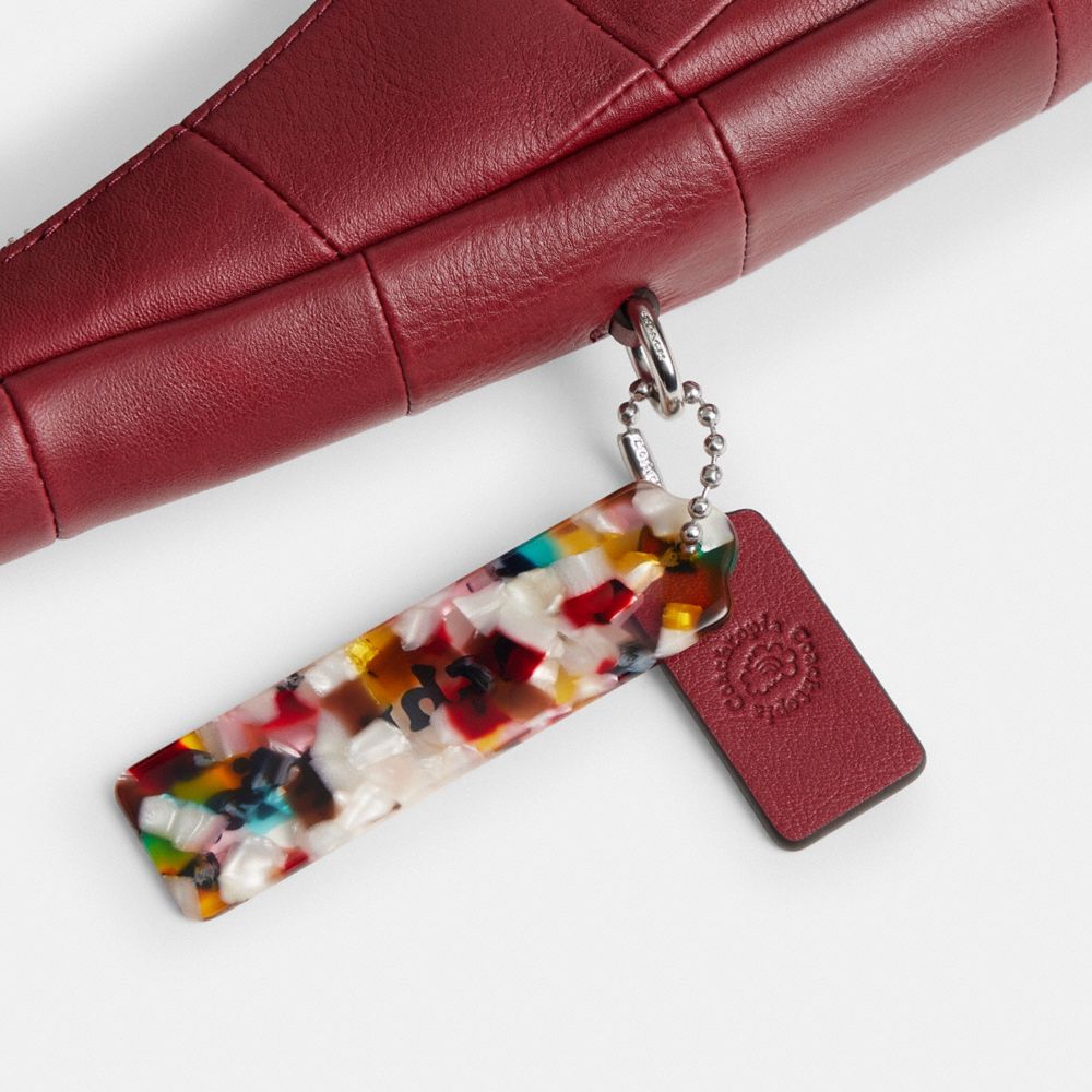 Alter/Ego Crescent Shoulder Bag In Checkerboard Upcrafted Leather
