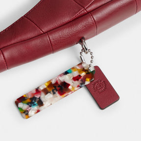 Alter/Ego Crescent Shoulder Bag In Checkerboard Upcrafted Leather