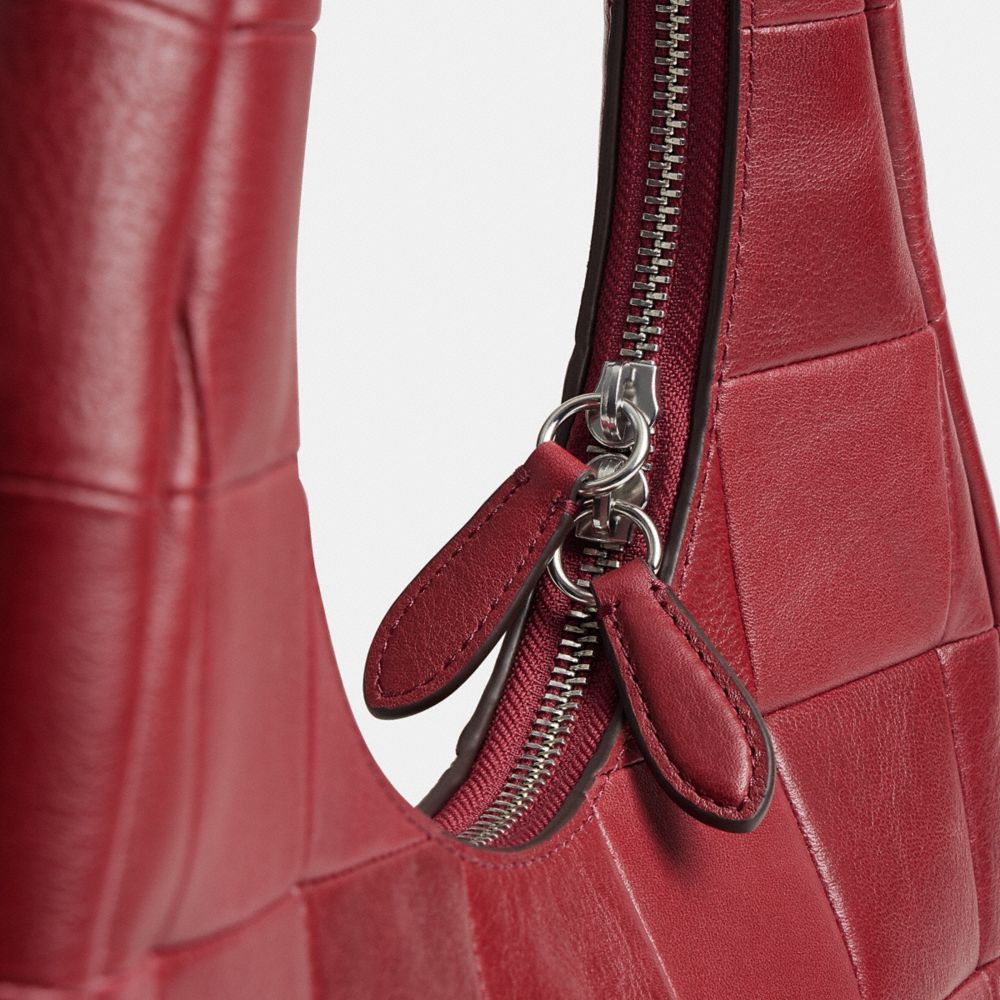 Alter/Ego Crescent Shoulder Bag In Checkerboard Upcrafted Leather