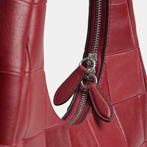 Alter/Ego Crescent Shoulder Bag In Checkerboard Upcrafted Leather