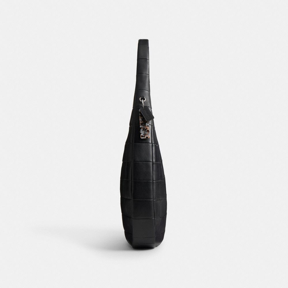 Alter/Ego Large Crescent Shoulder Bag In Checkerboard Upcrafted Leather