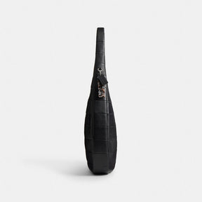 Alter/Ego Large Crescent Shoulder Bag In Checkerboard Upcrafted Leather