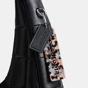 Alter/Ego Large Crescent Shoulder Bag In Checkerboard Upcrafted Leather