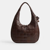 Alter/Ego Large Crescent Shoulder Bag In Checkerboard Upcrafted Leather