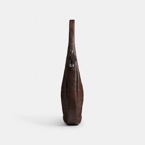 Alter/Ego Large Crescent Shoulder Bag In Checkerboard Upcrafted Leather