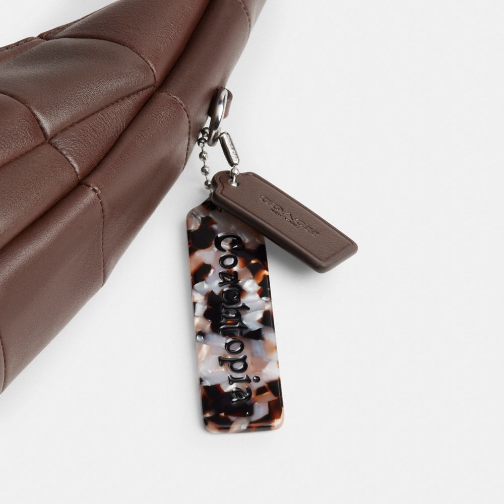 Alter/Ego Large Crescent Shoulder Bag In Checkerboard Upcrafted Leather