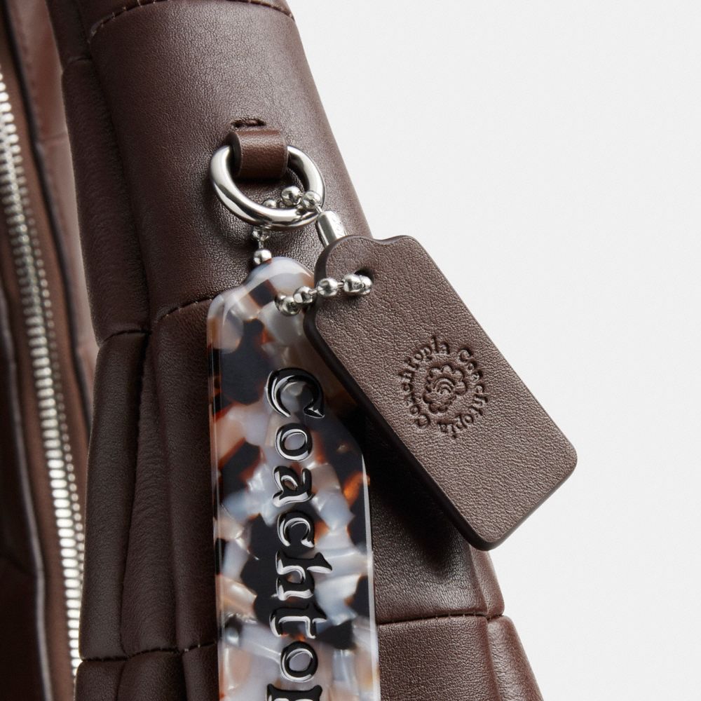 Alter/Ego Large Crescent Shoulder Bag In Checkerboard Upcrafted Leather