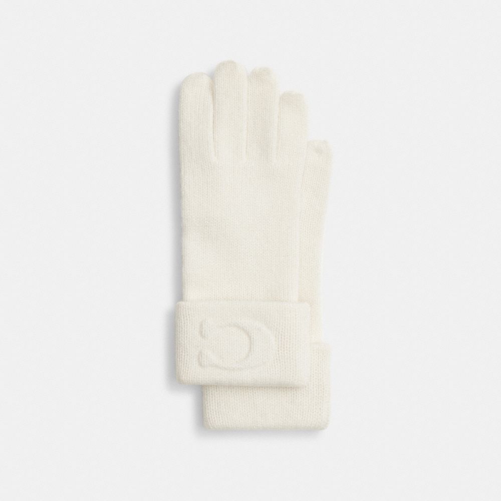 Signature Embossed Knit Gloves