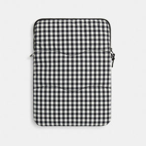 Coachtopia Loop Laptop Sleeve With Wavy Quilting In Gingham