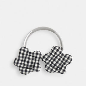 Coachtopia Loop Flower Headphone Covers In Gingham