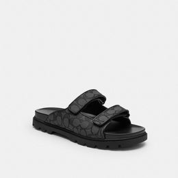 Double Banded Sandal In Signature Jacquard