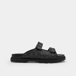 Double Banded Sandal In Signature Jacquard