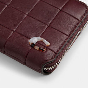 Zip Around Wallet In Checkerboard Upcrafted Leather