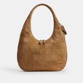 Alter/Ego Large Crescent Shoulder Bag In Checkerboard Upcrafted Suede