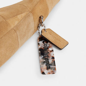 Alter/Ego Large Crescent Shoulder Bag In Checkerboard Upcrafted Suede