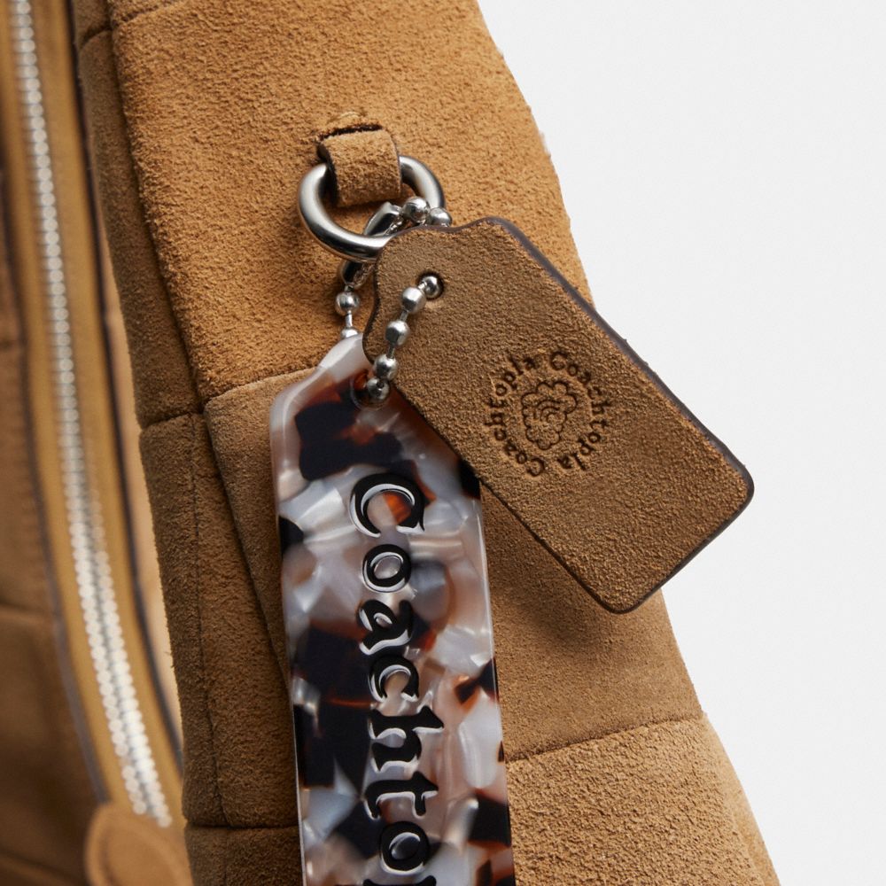 Alter/Ego Large Crescent Shoulder Bag In Checkerboard Upcrafted Suede