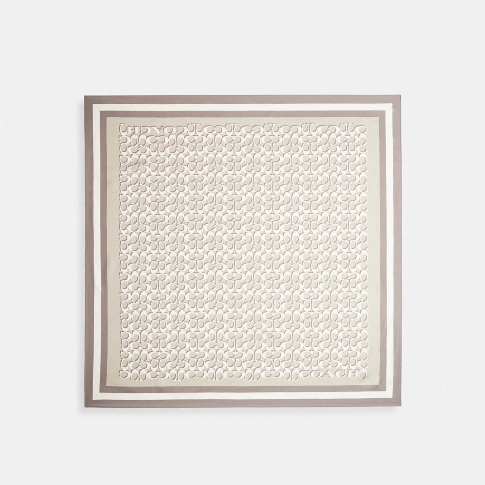 Iconic Motifs Print Silk Square Scarf