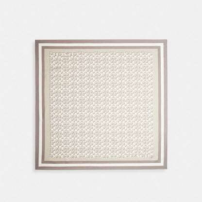 Iconic Motifs Print Silk Square Scarf