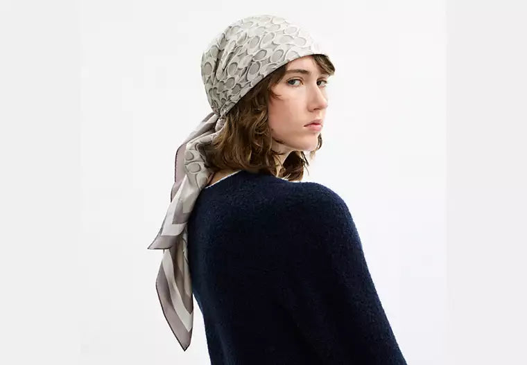 Horse And Carriage Bag Strap Print Silk Square Scarf